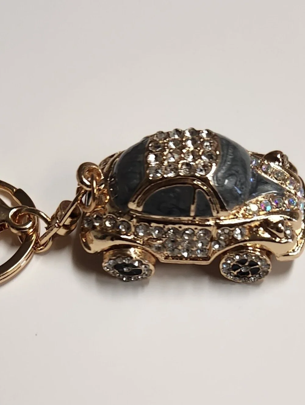 Gold-Tone Crystal Car Keychain Charm - Women's Jewelry